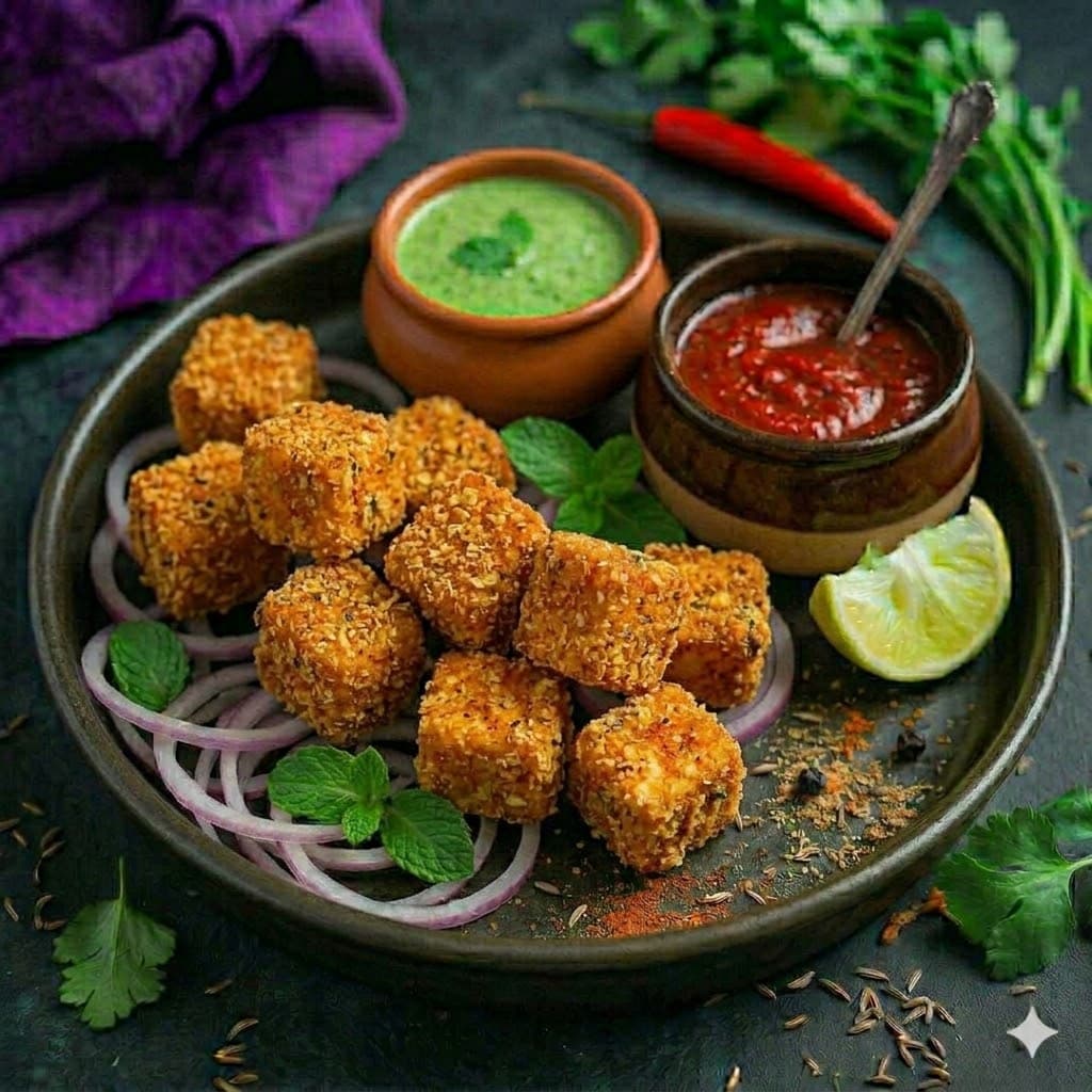 Coated Spicy Paneer Cubes